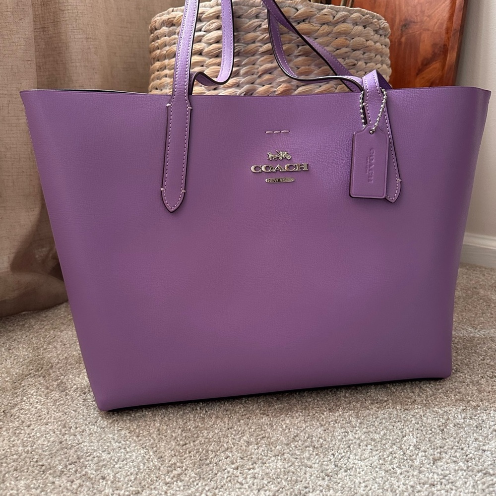 Coach Lavender Purple Leather Tote